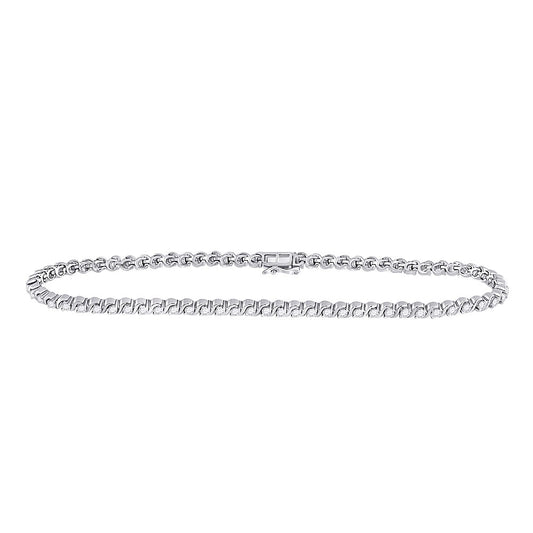 10K Yellow Or White Gold  Womens Round Diamond Classic Tennis Bracelet 1 Cttw