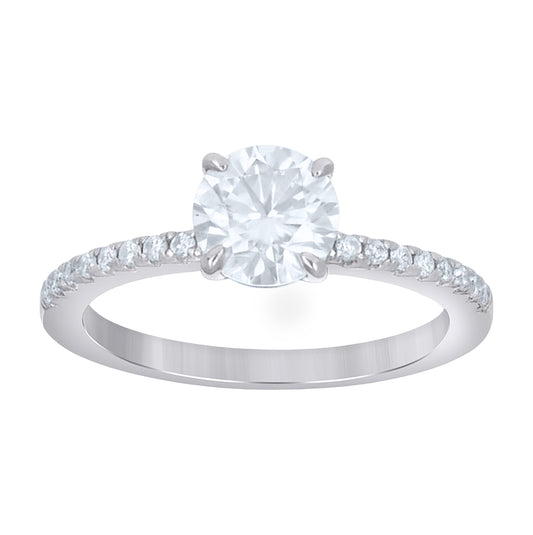 Sterling Silver Womens 1.20ct Moissanite Engagement Ring Size 5– Elegant Jewelry Gift for Birthday, Anniversary, Engagement, Wedding