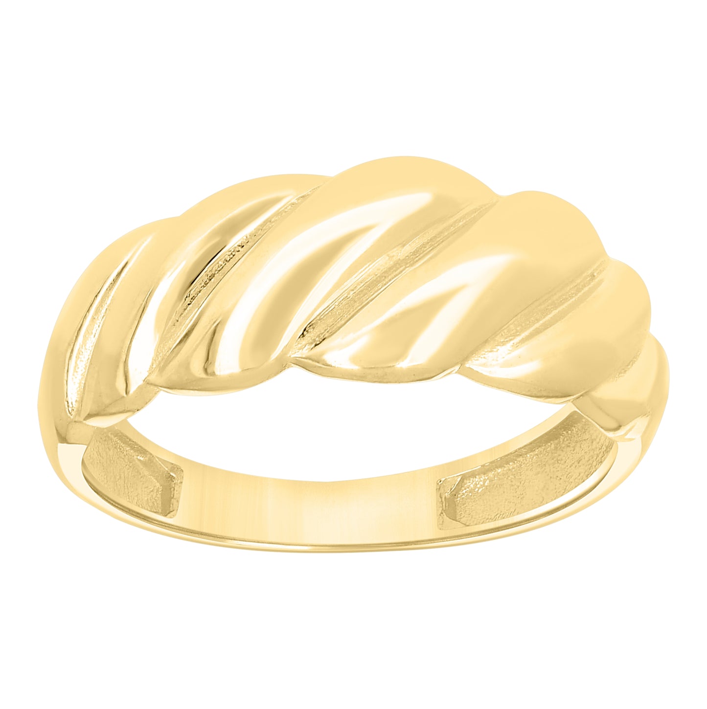 14kt Yellow Gold Womens Scalloped Dome Fashion Ring– Elegant Jewelry Gift for Birthday, Anniversary, Engagement, Wedding