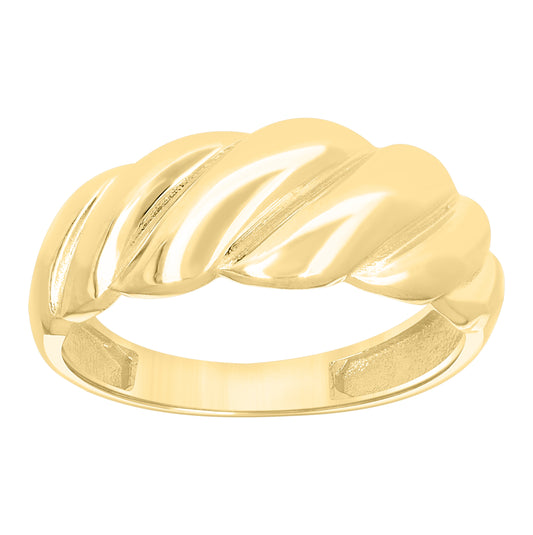 14kt Yellow Gold Womens Scalloped Dome Fashion Ring– Elegant Jewelry Gift for Birthday, Anniversary, Engagement, Wedding