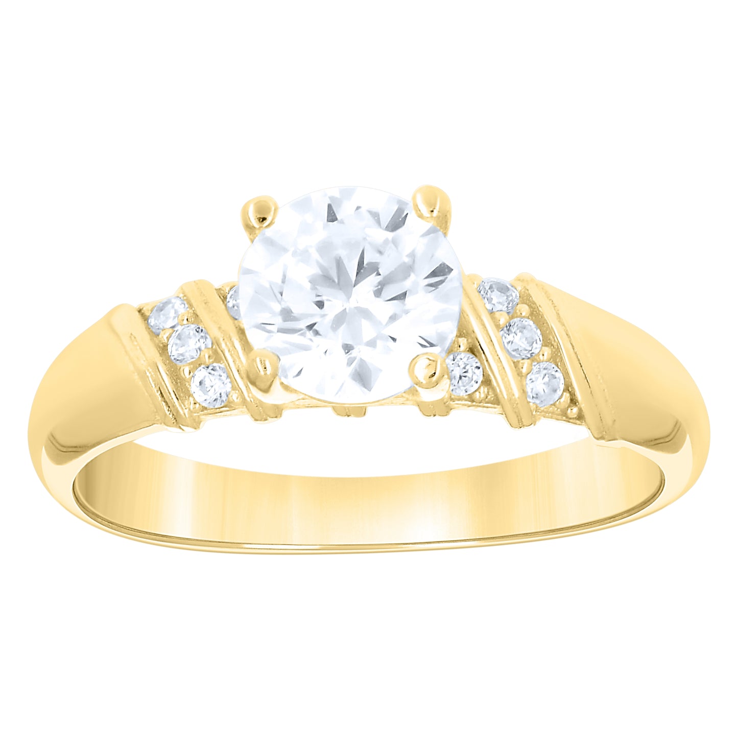 14kt Yellow Gold His & Hers Cubic-Zirconia Trio Ring Set, Women's Size 7 & Men's Size 10 – Elegant Jewelry Gift for Birthday, Anniversary, Engagement, Wedding