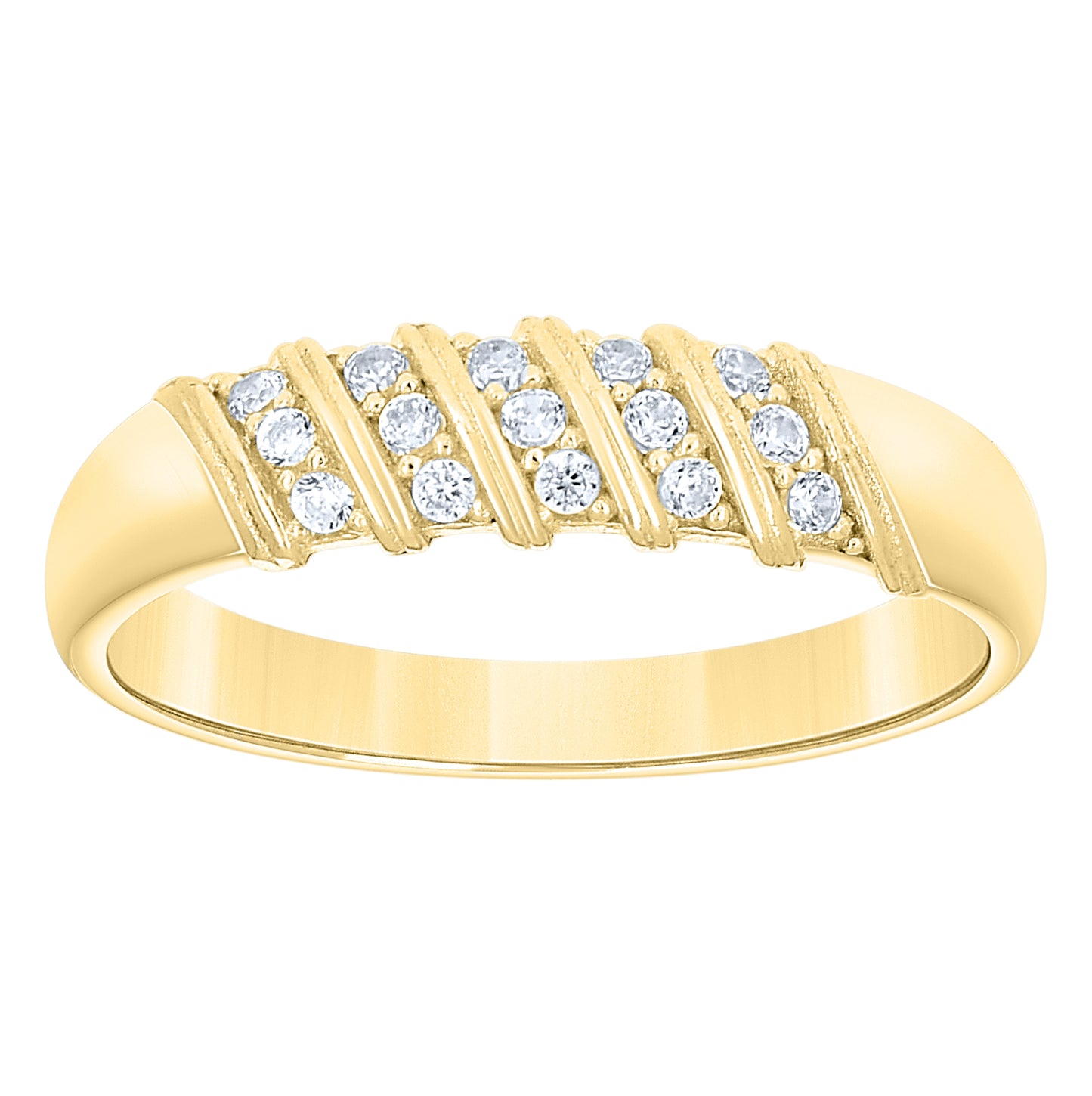 14kt Yellow Gold His & Hers Cubic-Zirconia Trio Ring Set, Women's Size 7 & Men's Size 10 – Elegant Jewelry Gift for Birthday, Anniversary, Engagement, Wedding