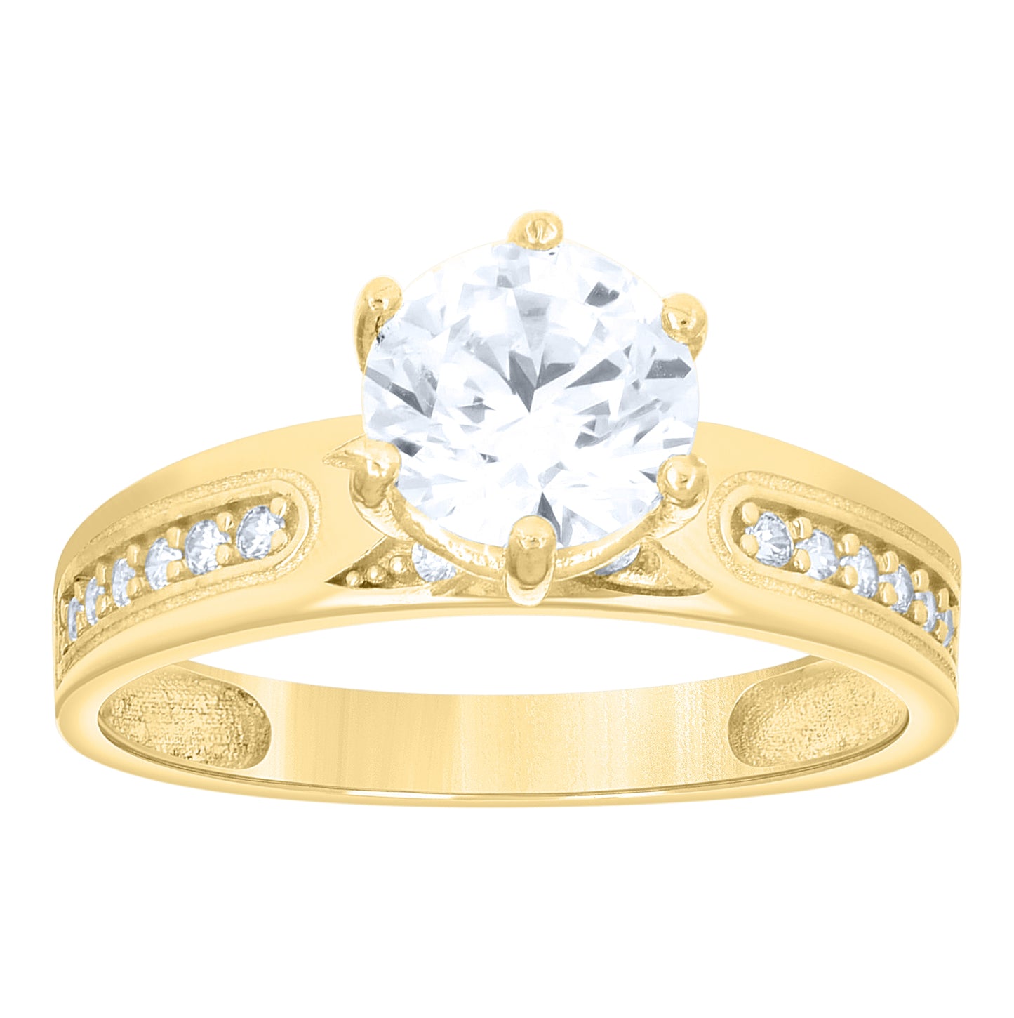 14kt Yellow Gold His & Hers Cubic-Zirconia Trio Ring Set, Women's Size 7 & Men's Size 10 – Elegant Jewelry Gift for Birthday, Anniversary, Engagement, Wedding