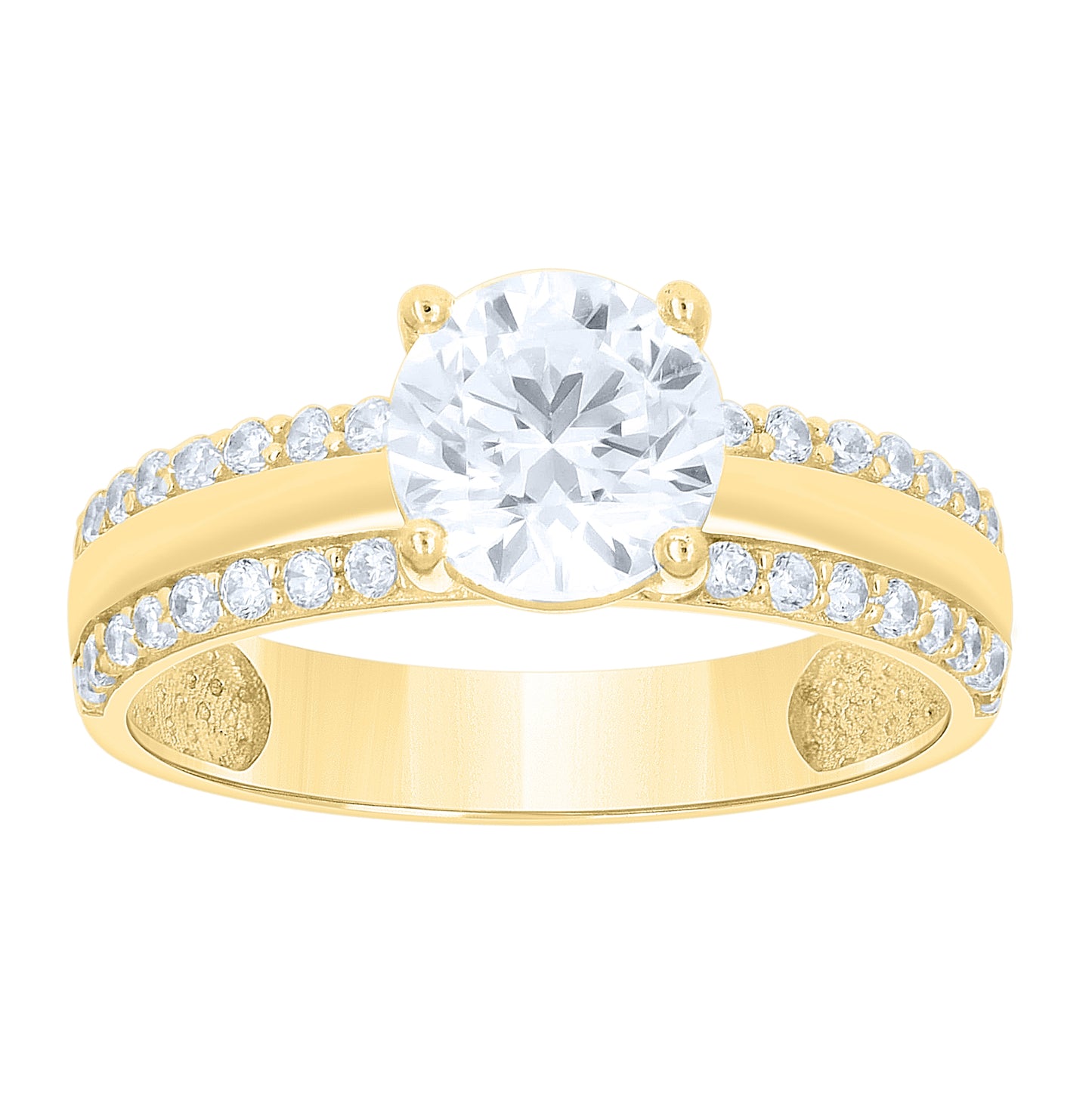 14kt Yellow Gold His & Hers Cubic-Zirconia Trio Ring Set, Women's Size 7 & Men's Size 10 – Elegant Jewelry Gift for Birthday, Anniversary, Engagement, Wedding