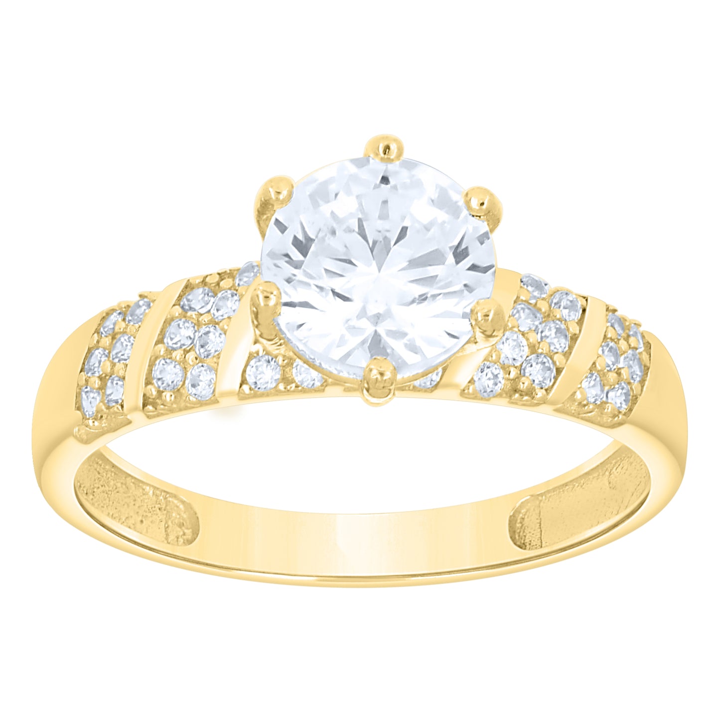14kt Yellow Gold His & Hers Cubic-Zirconia Trio Ring Set, Women's Size 7 & Men's Size 10 – Elegant Jewelry Gift for Birthday, Anniversary, Engagement, Wedding