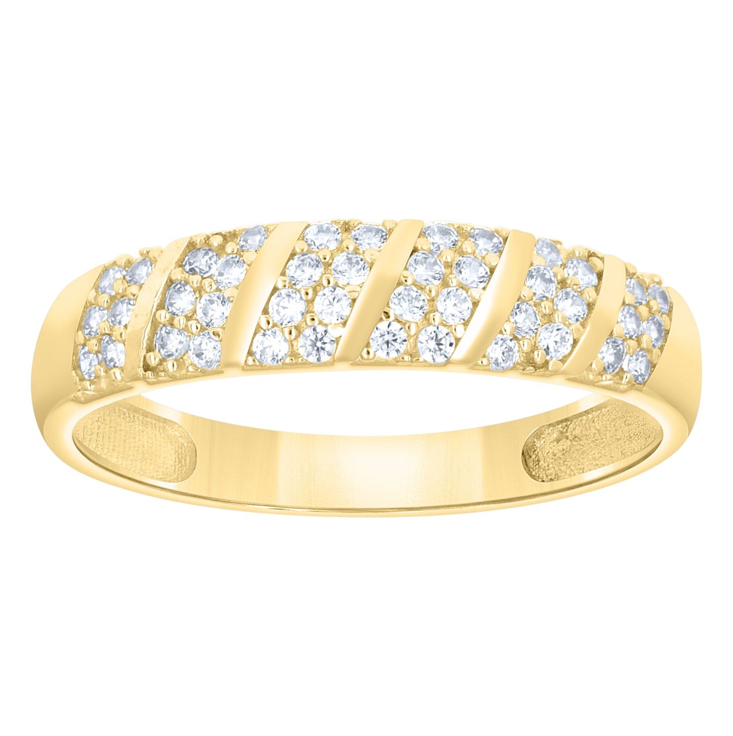 14kt Yellow Gold His & Hers Cubic-Zirconia Trio Ring Set, Women's Size 7 & Men's Size 10 – Elegant Jewelry Gift for Birthday, Anniversary, Engagement, Wedding