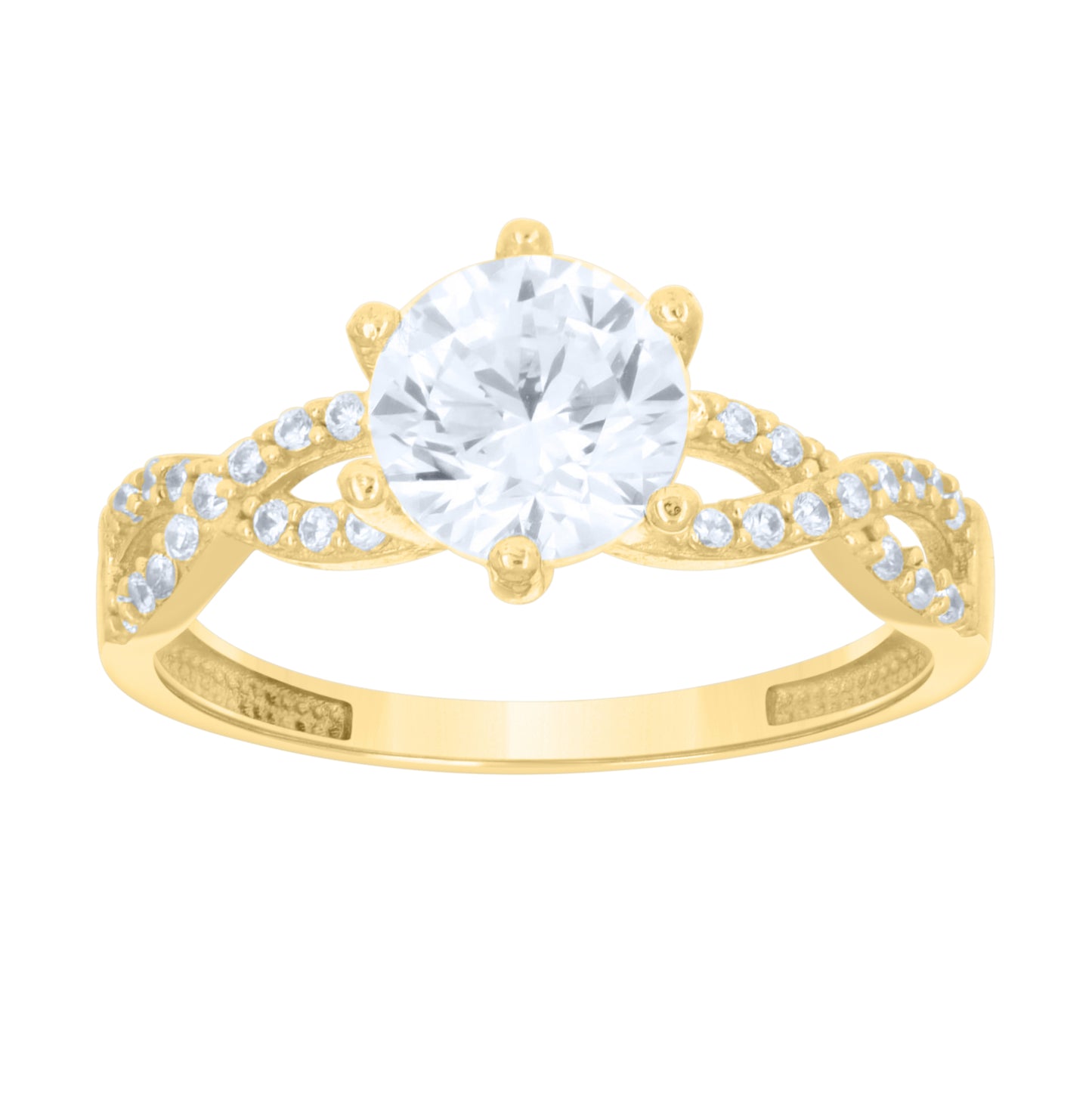 14kt Yellow Gold Womens Cubic-Zirconia Duo Bridal Ring Set – Elegant Jewelry Gift for Birthday, Anniversary, Engagement, Wedding
