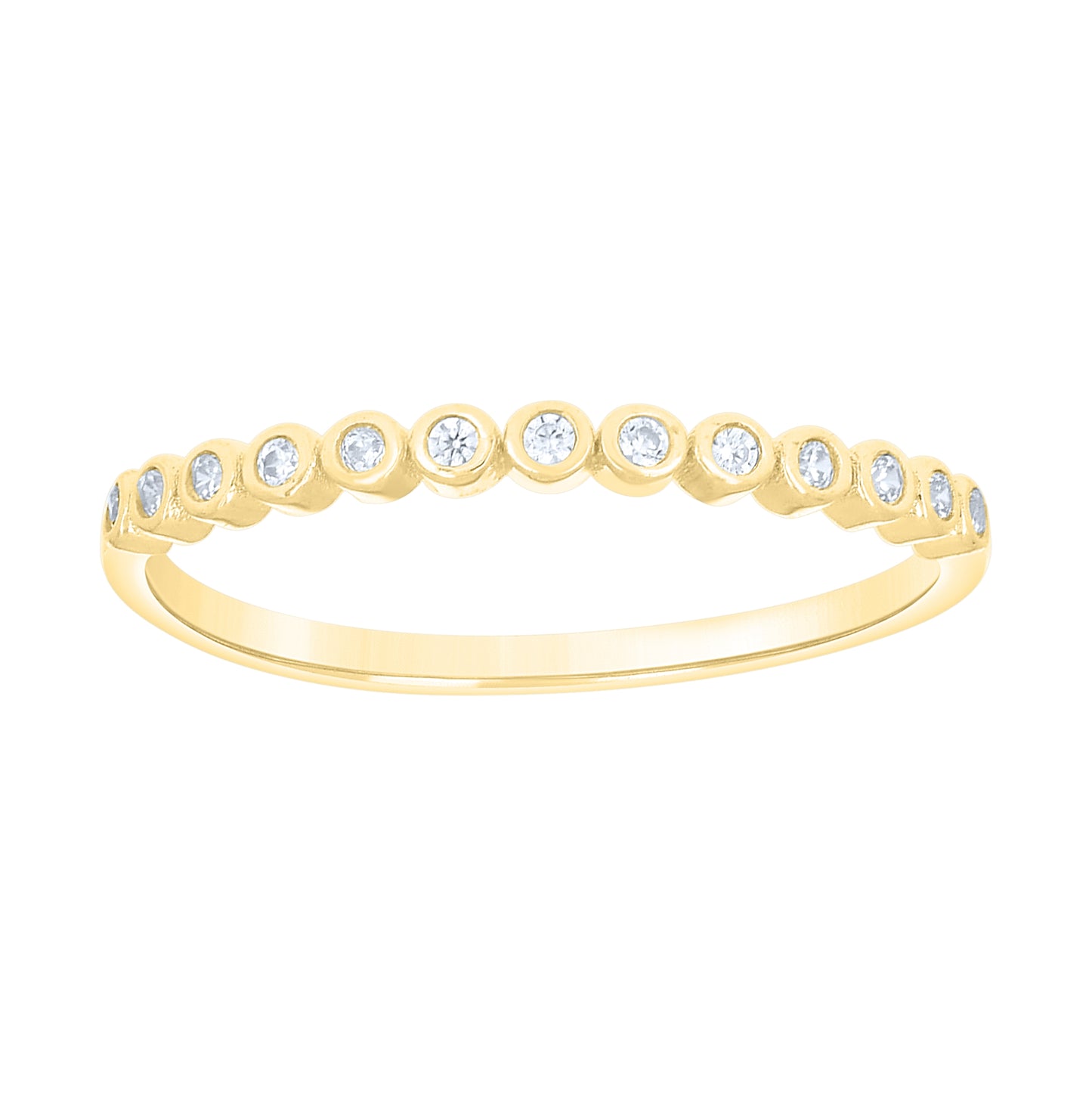 14kt Yellow Gold Womens Cubic-Zirconia Stackable Band Ring– Elegant Jewelry Gift for Birthday, Anniversary, Engagement, Wedding