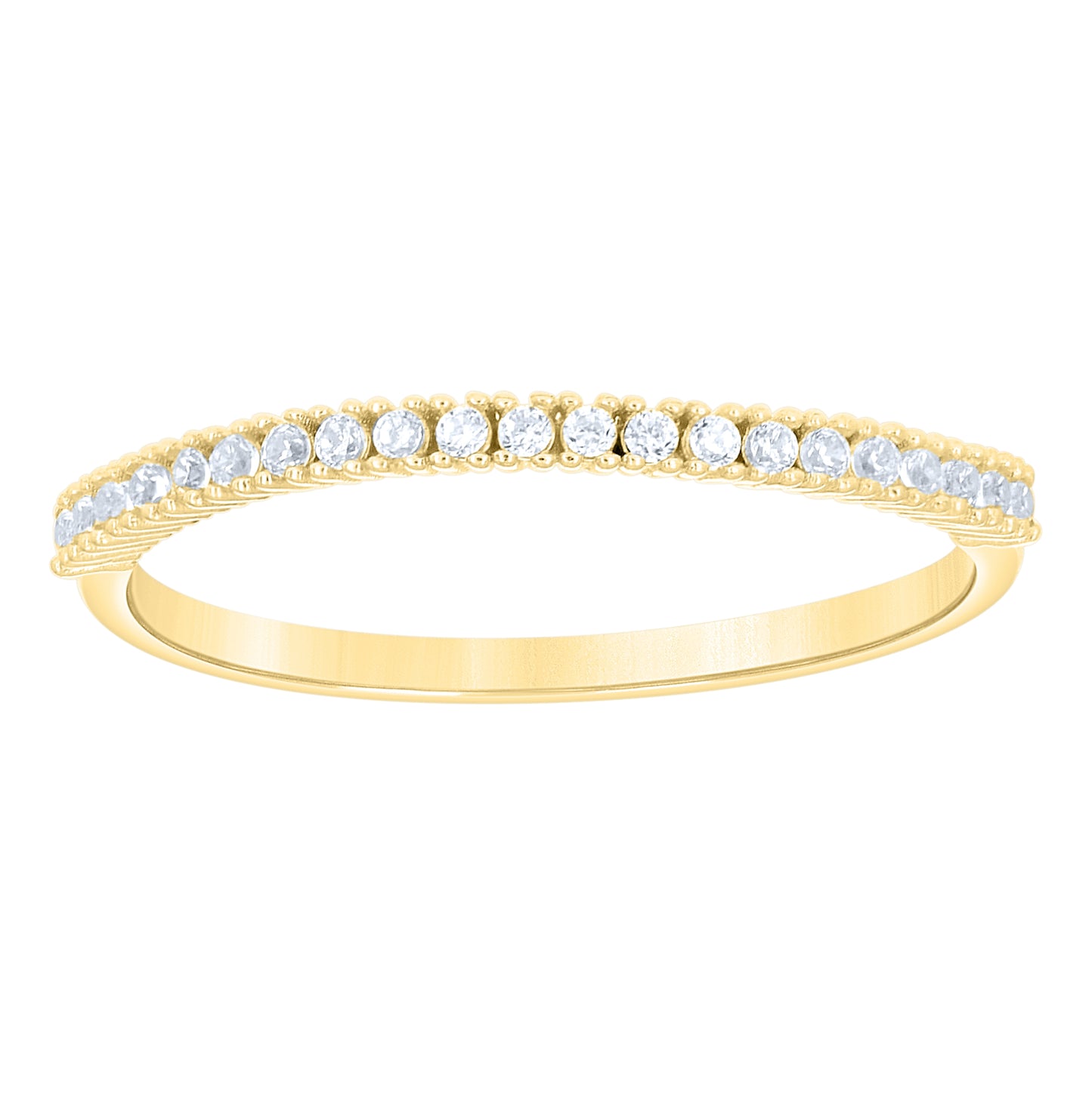 14kt Yellow Gold Womens Cubic-Zirconia Stackable Band Ring– Elegant Jewelry Gift for Birthday, Anniversary, Engagement, Wedding