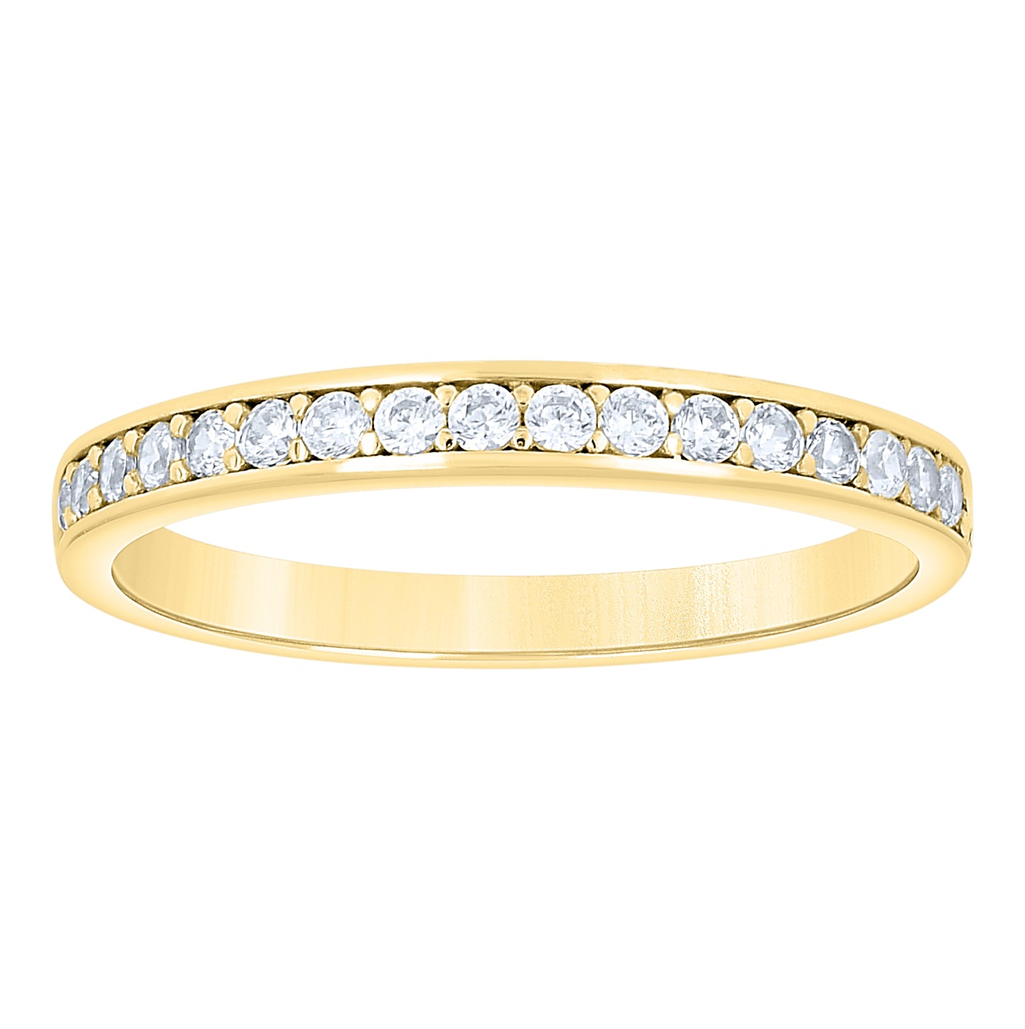 14kt Yellow Gold Womens Cubic-Zirconia Stackable Band Ring– Elegant Jewelry Gift for Birthday, Anniversary, Engagement, Wedding