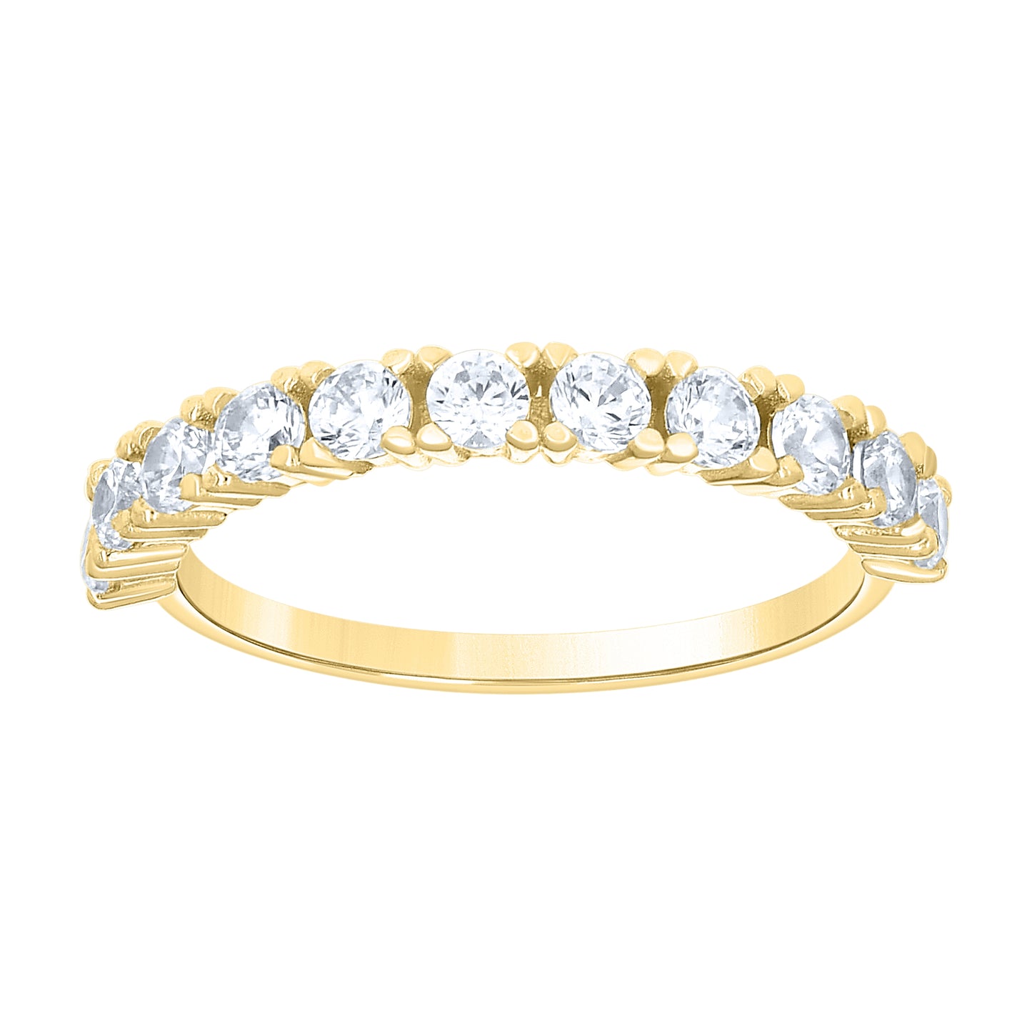14kt Yellow Gold Womens Cubic-Zirconia Stackable Band Ring– Elegant Jewelry Gift for Birthday, Anniversary, Engagement, Wedding