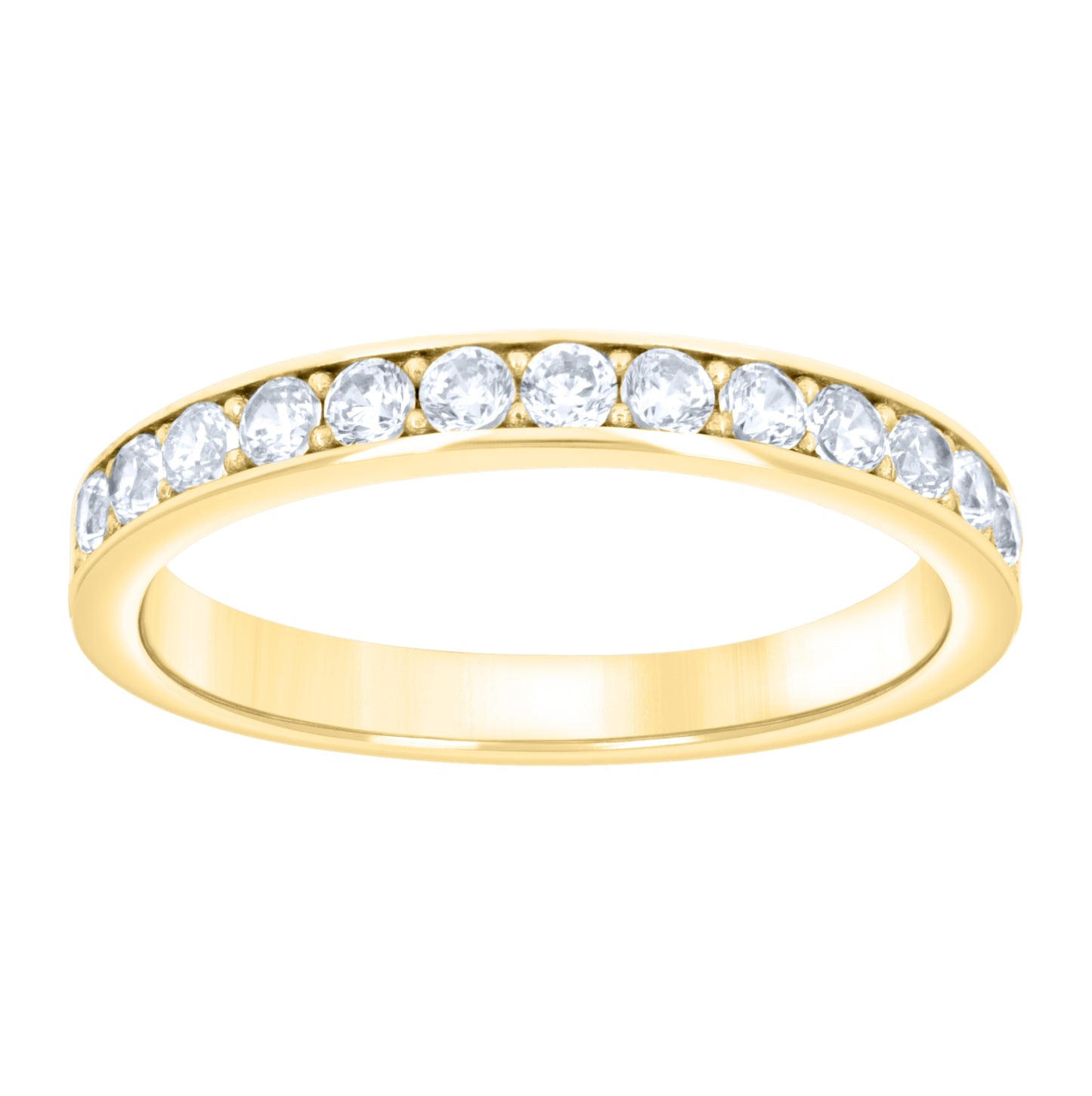 14kt Yellow Gold Womens Cubic-Zirconia Stackable Band Ring– Elegant Jewelry Gift for Birthday, Anniversary, Engagement, Wedding