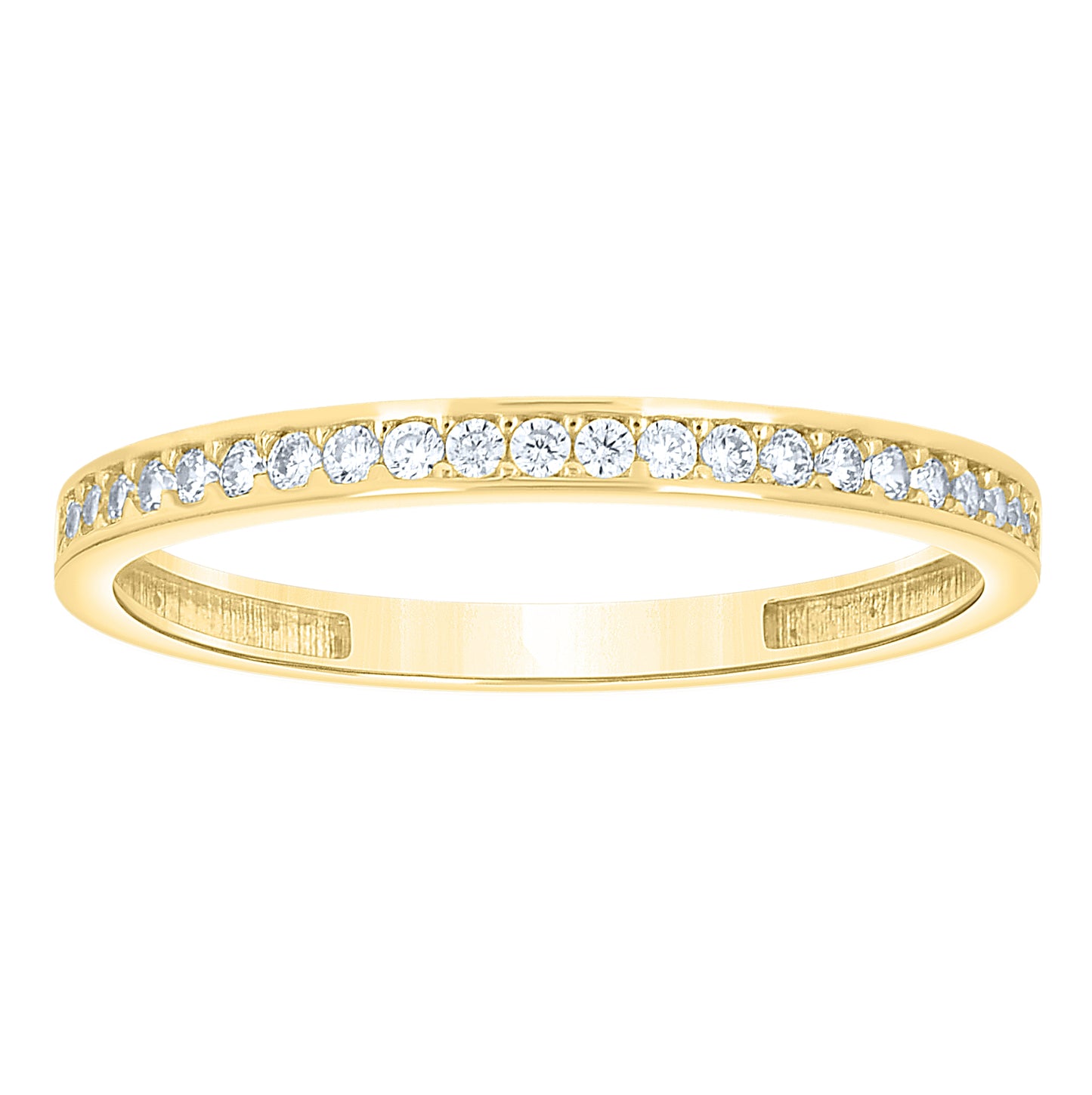 14kt Yellow Gold Womens Cubic-Zirconia Stackable Band Ring– Elegant Jewelry Gift for Birthday, Anniversary, Engagement, Wedding