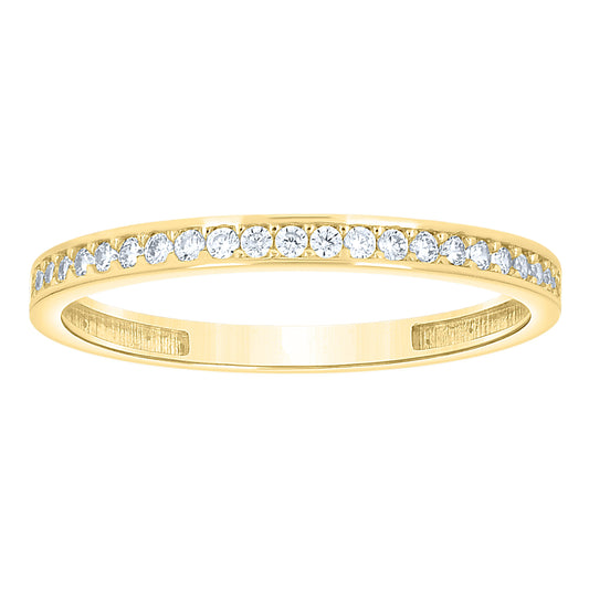 14kt Yellow Gold Womens Cubic-Zirconia Stackable Band Ring– Elegant Jewelry Gift for Birthday, Anniversary, Engagement, Wedding