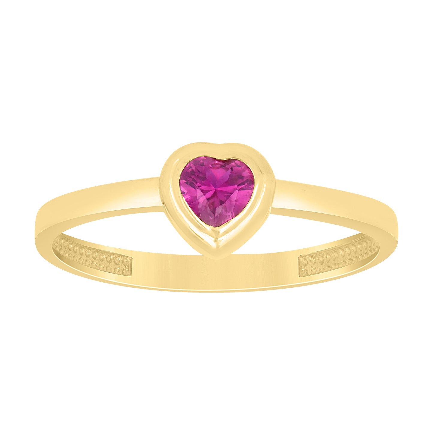 14kt Yellow Gold Womens Blue Heart Cubic-Zirconia Heart Love Ring– Elegant Jewelry Gift for Birthday, Anniversary, Engagement, Wedding