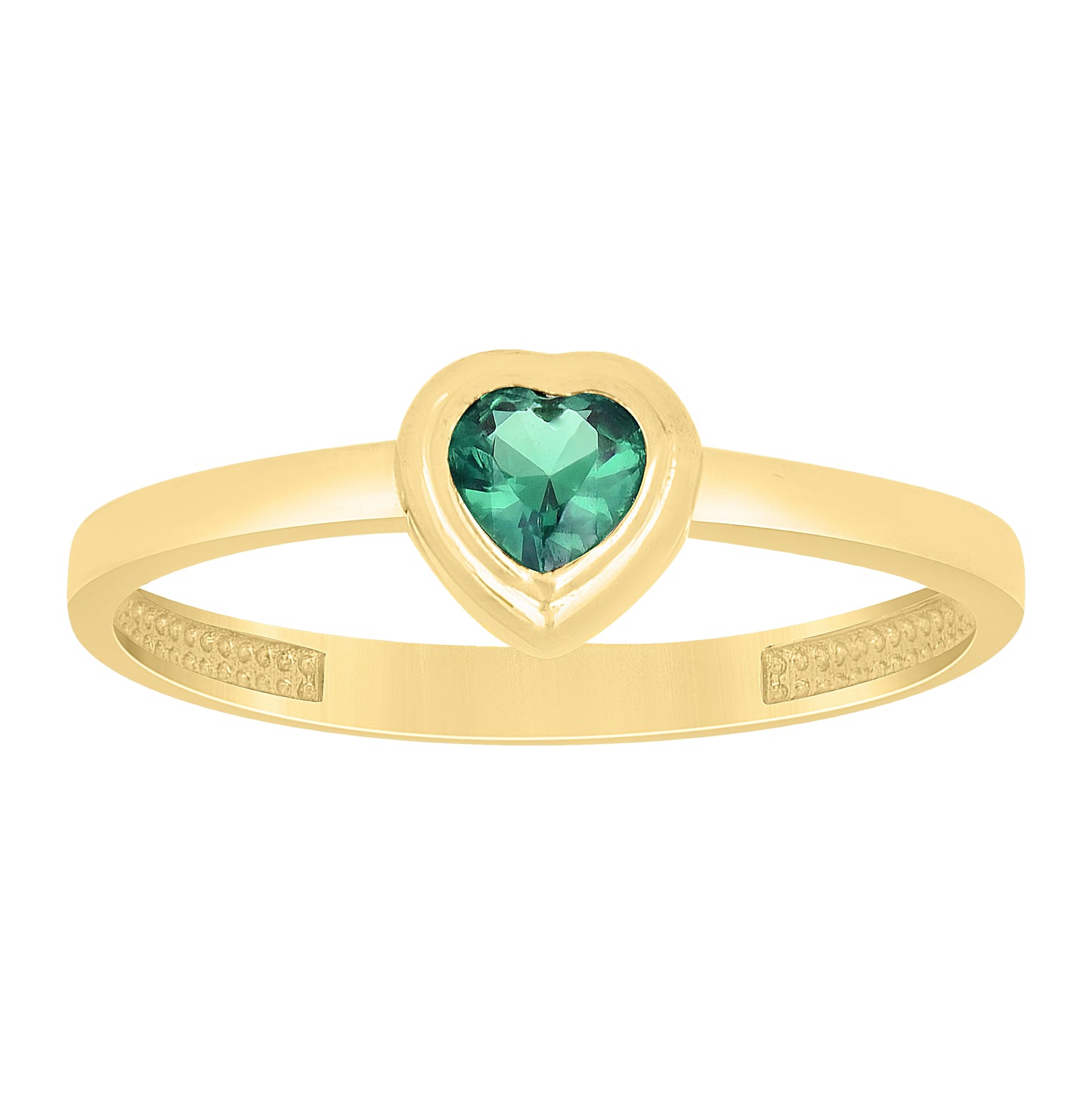 14kt Yellow Gold Womens Blue Heart Cubic-Zirconia Heart Love Ring– Elegant Jewelry Gift for Birthday, Anniversary, Engagement, Wedding