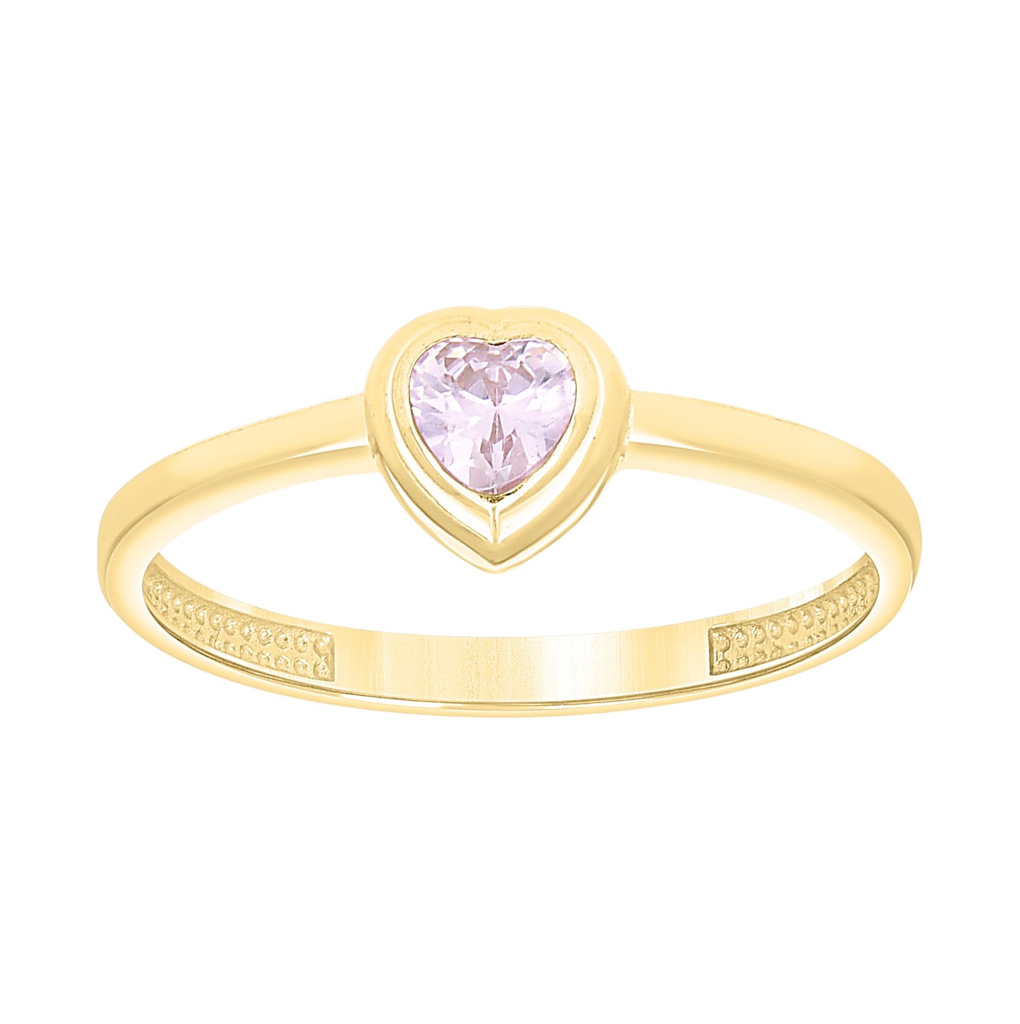14kt Yellow Gold Womens Blue Heart Cubic-Zirconia Heart Love Ring– Elegant Jewelry Gift for Birthday, Anniversary, Engagement, Wedding