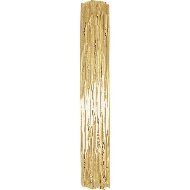 14K Yellow Or White Gold Polished Bark-Style Comfort-Fit Band With Bead Blast Finish