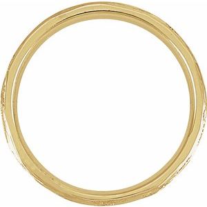 14K Yellow Or White Or Rose Gold Or Sterling Silver Or Platinum Tree Bark-Inspired Comfort-Fit Flat Band