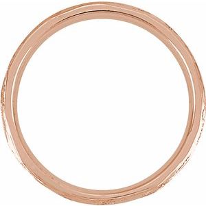 10K Yellow Or White Or Rose Gold Tree Bark-Inspired Comfort-Fit Flat Band