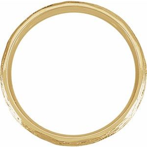 10K Yellow Or White Or Rose Gold Tree Bark-Inspired Comfort-Fit Flat Band