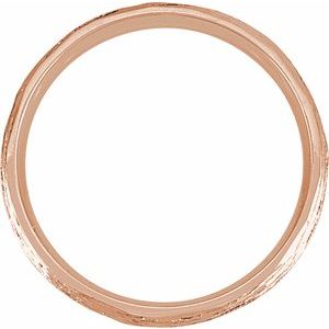 10K Yellow Or White Or Rose Gold Tree Bark-Inspired Comfort-Fit Flat Band
