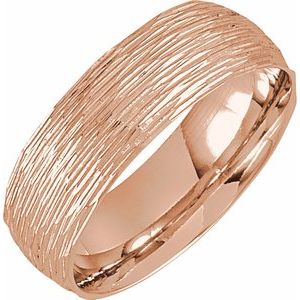 10K Yellow Or White Or Rose Gold Tree Bark-Inspired Comfort-Fit Flat Band