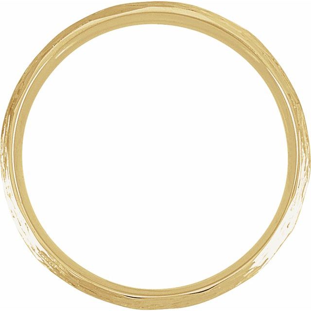 14K Yellow Or White Gold Polished Bark-Style Comfort-Fit Band With Bead Blast Finish