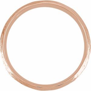 10K Yellow Or White Or Rose Gold Tree Bark-Inspired Comfort-Fit Flat Band