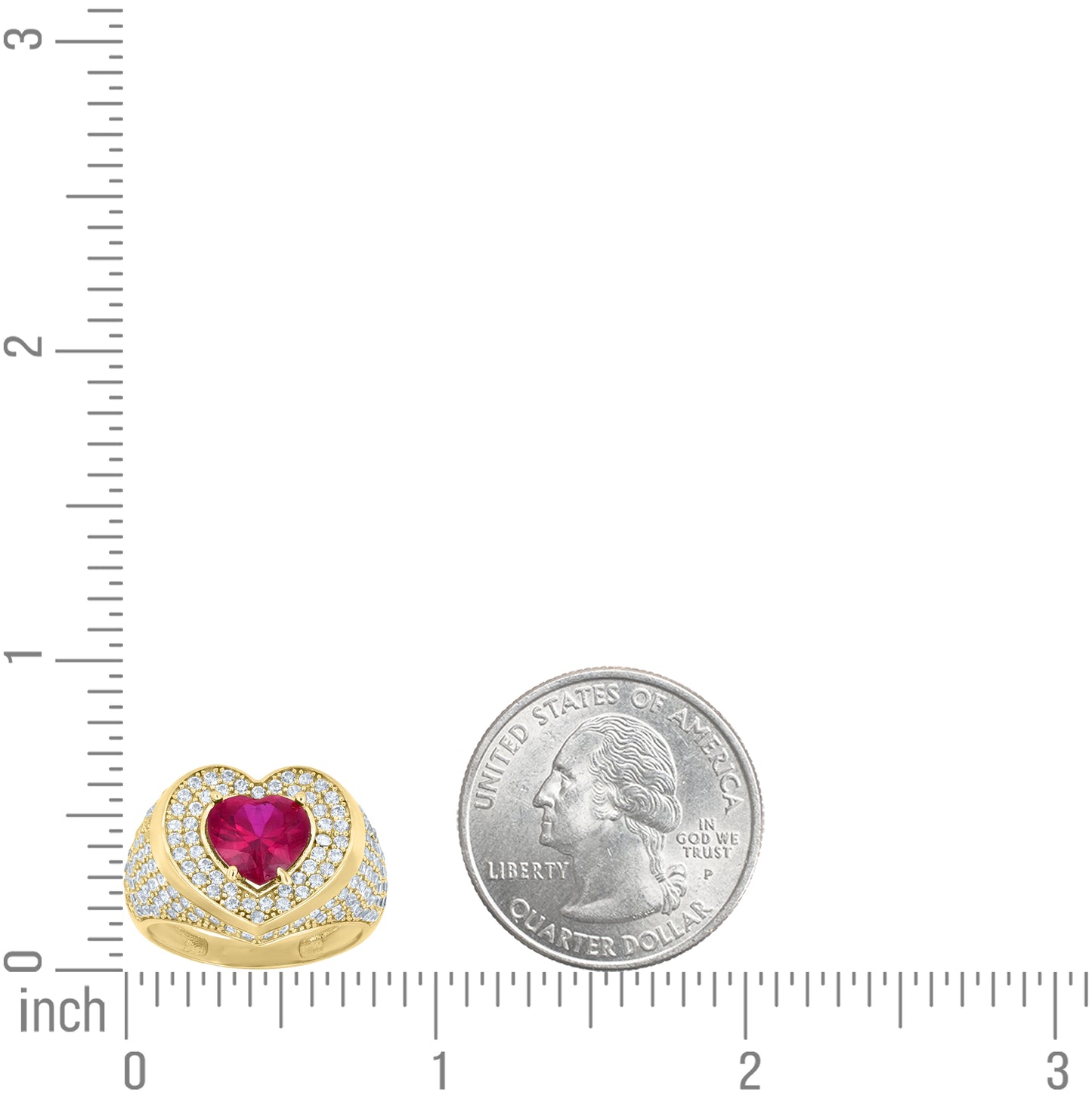 10kt Yellow Gold Womens Blue White Heart Round Cubic-Zirconia Heart Ring– Elegant Jewelry Gift for Birthday, Anniversary, Engagement, Wedding