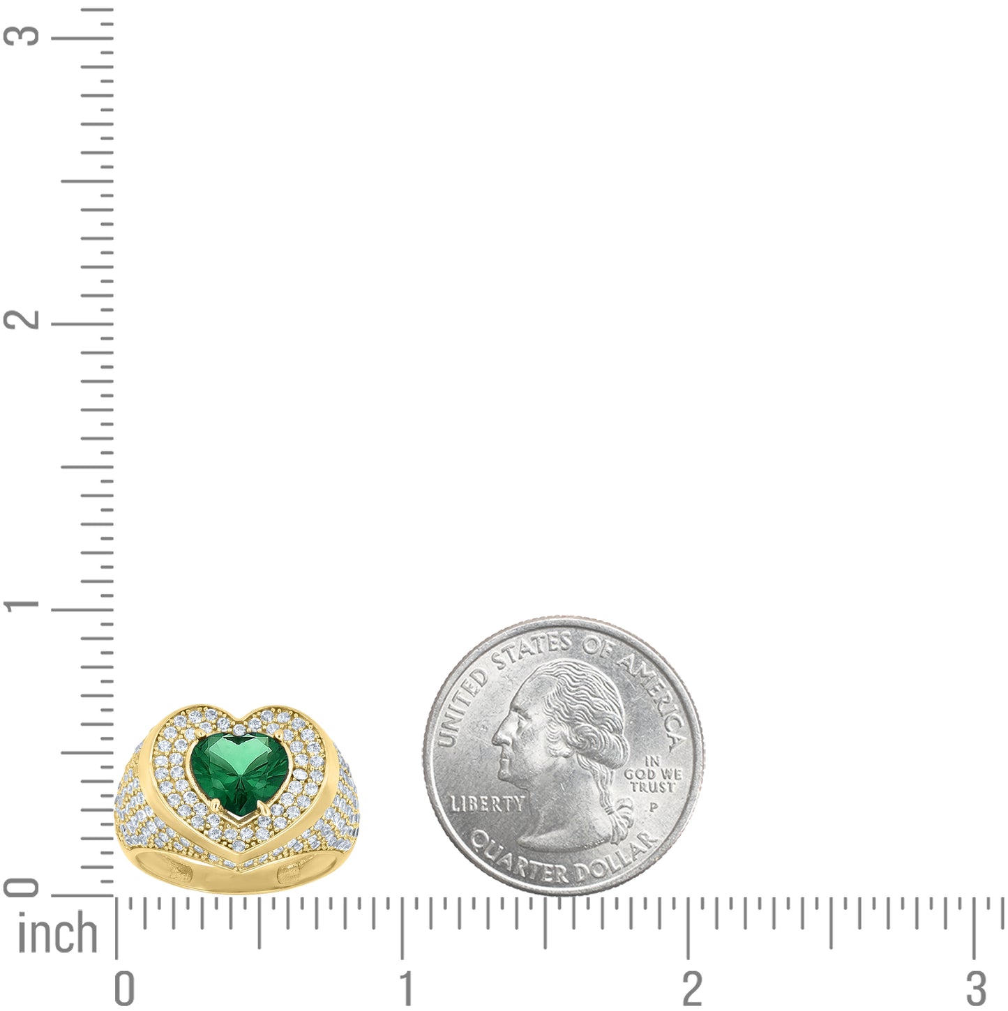 10kt Yellow Gold Womens Blue White Heart Round Cubic-Zirconia Heart Ring– Elegant Jewelry Gift for Birthday, Anniversary, Engagement, Wedding