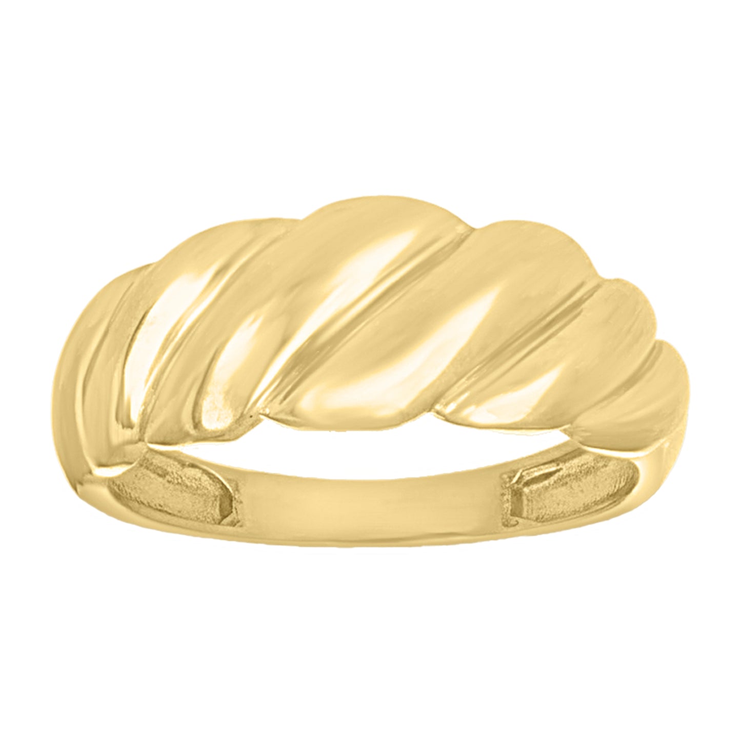 10kt Yellow Gold Womens Scalloped Dome Fashion Ring– Elegant Jewelry Gift for Birthday, Anniversary, Engagement, Wedding