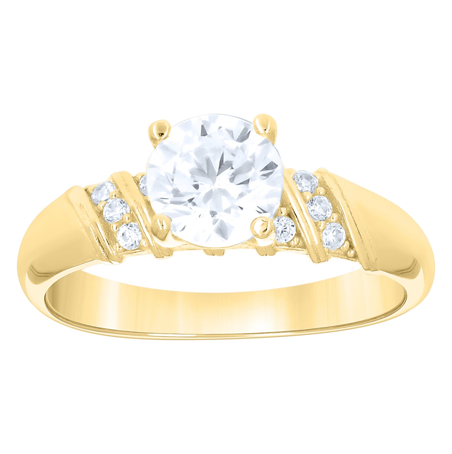 10kt Yellow Gold His & Her Cubic-Zirconia Trio Ring Set, Women's Size 7 & Men's Size 10 – Elegant Jewelry Gift for Birthday, Anniversary, Engagement, Wedding