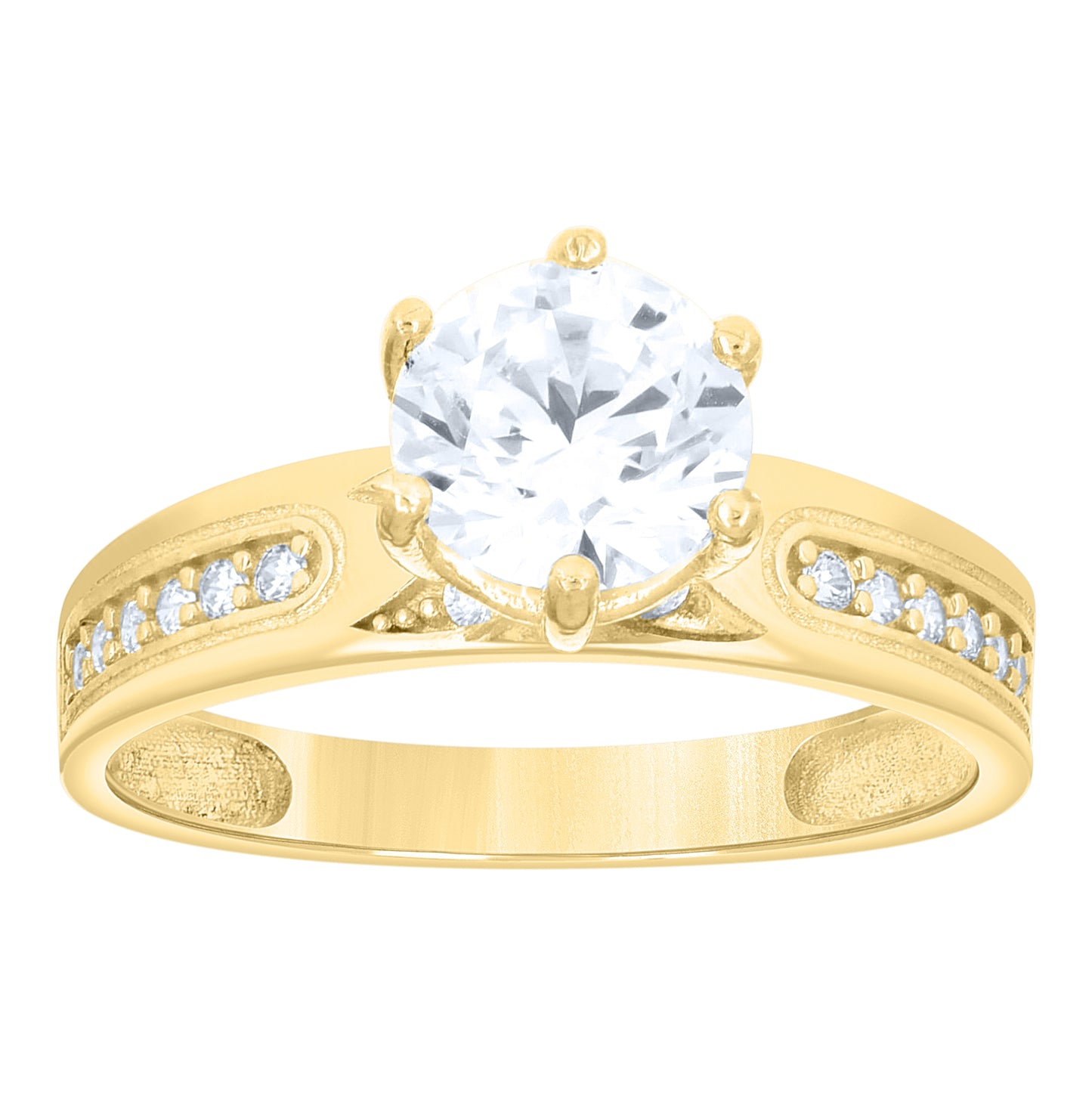 10kt Yellow Gold His & Her Cubic-Zirconia Trio Ring Set, Women's Size 7 & Men's Size 10 – Elegant Jewelry Gift for Birthday, Anniversary, Engagement, Wedding