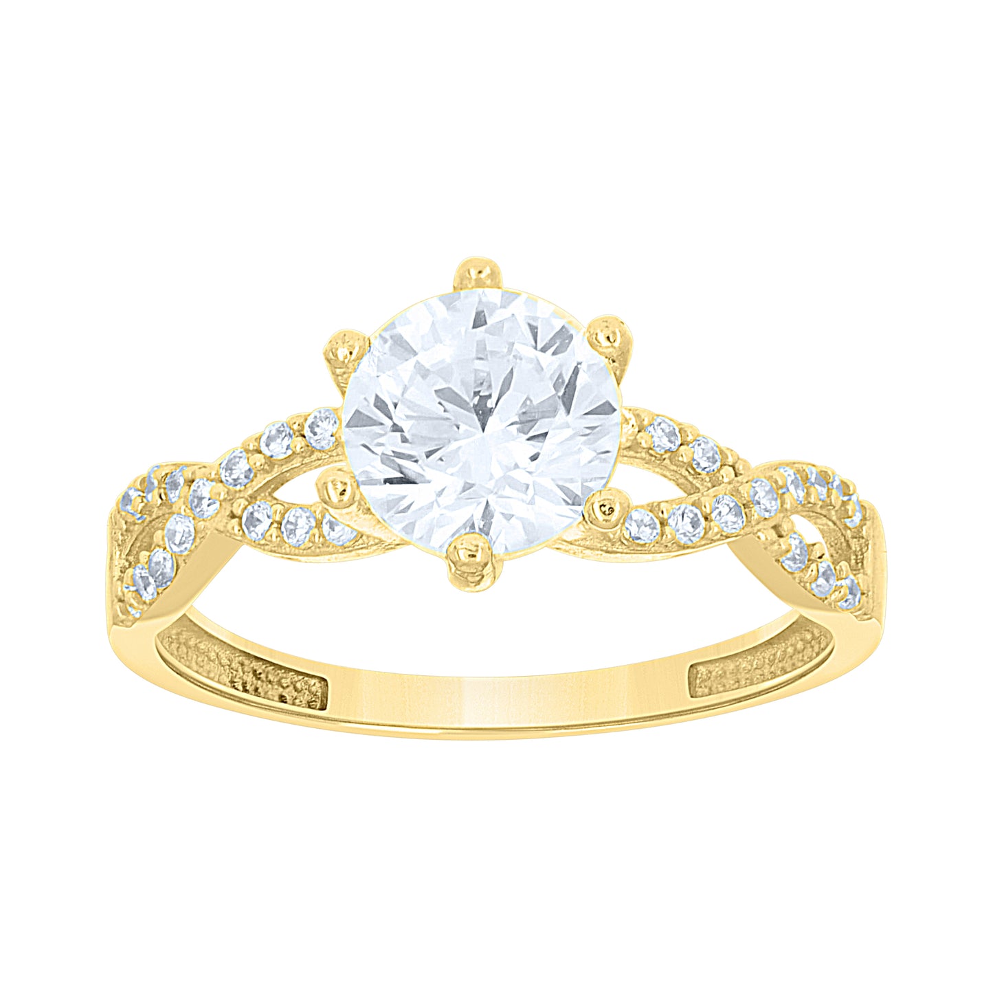 10kt Yellow Gold Womens Cubic-Zirconia Duo Bridal Ring Set – Elegant Jewelry Gift for Birthday, Anniversary, Engagement, Wedding