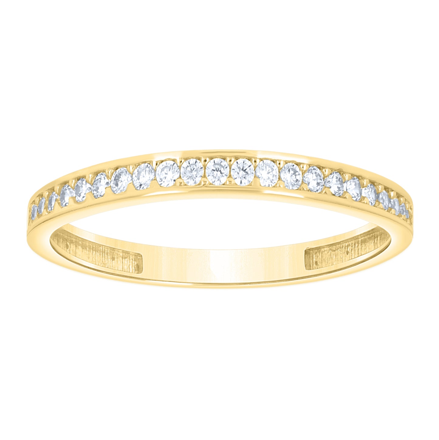10kt Yellow Gold Womens Cubic-Zirconia Stackable Band Ring– Elegant Jewelry Gift for Birthday, Anniversary, Engagement, Wedding