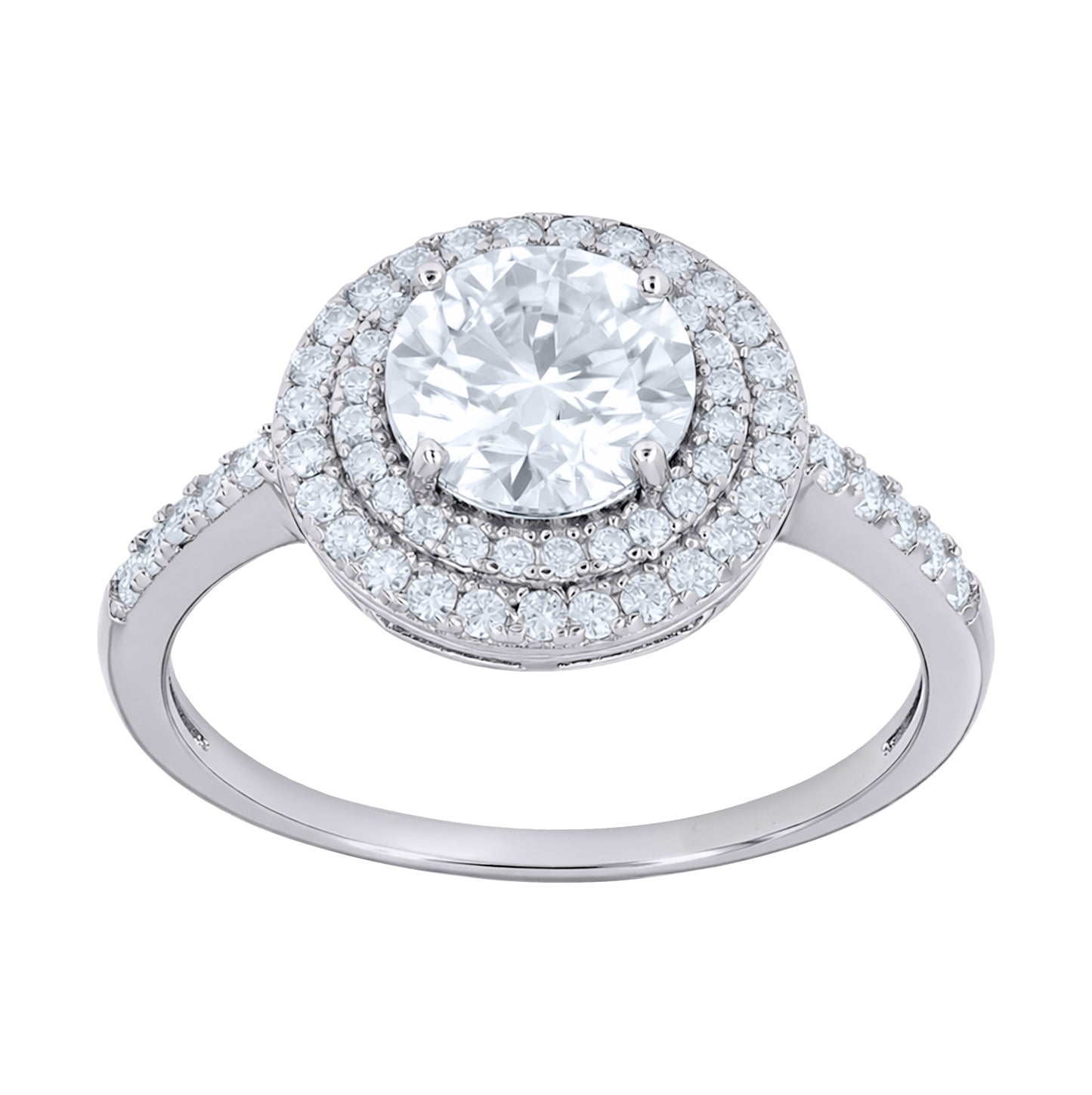 Sterling Silver Womens 2.51ct Moissanite Halo Engagement Ring Size 10 – Elegant Jewelry Gift for Birthday, Anniversary, Engagement, Wedding