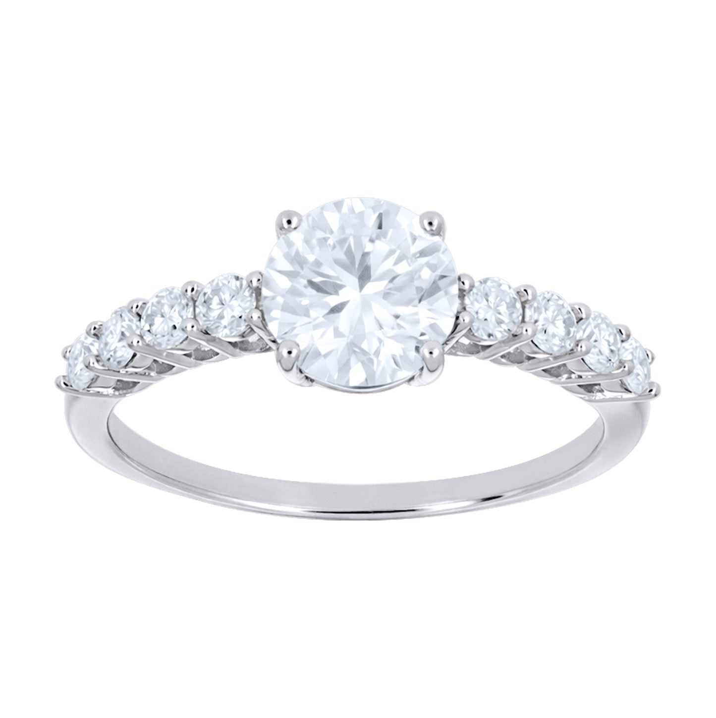 Sterling Silver Womens 2.0ct Moissanite Engagement Ring Size 10 – Elegant Jewelry Gift for Birthday, Anniversary, Engagement, Wedding