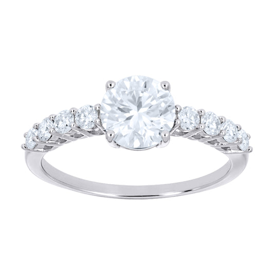 Sterling Silver Womens 2.0ct Moissanite Engagement Ring Size 10 – Elegant Jewelry Gift for Birthday, Anniversary, Engagement, Wedding