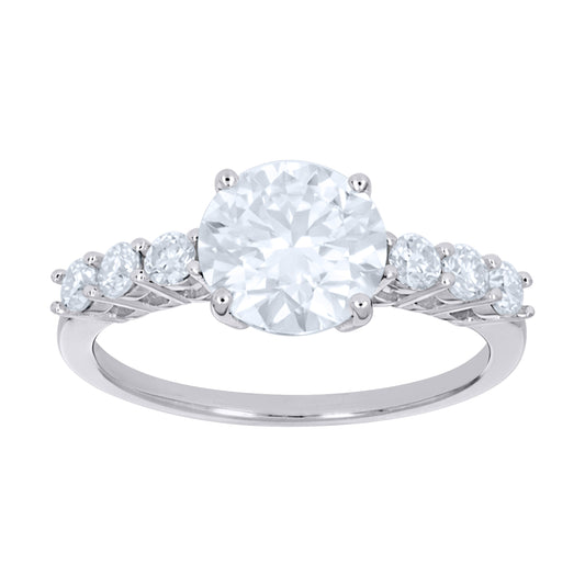 Sterling Silver Womens 3.48ct Moissanite Engagement Ring Size 10 – Elegant Jewelry Gift for Birthday, Anniversary, Engagement, Wedding