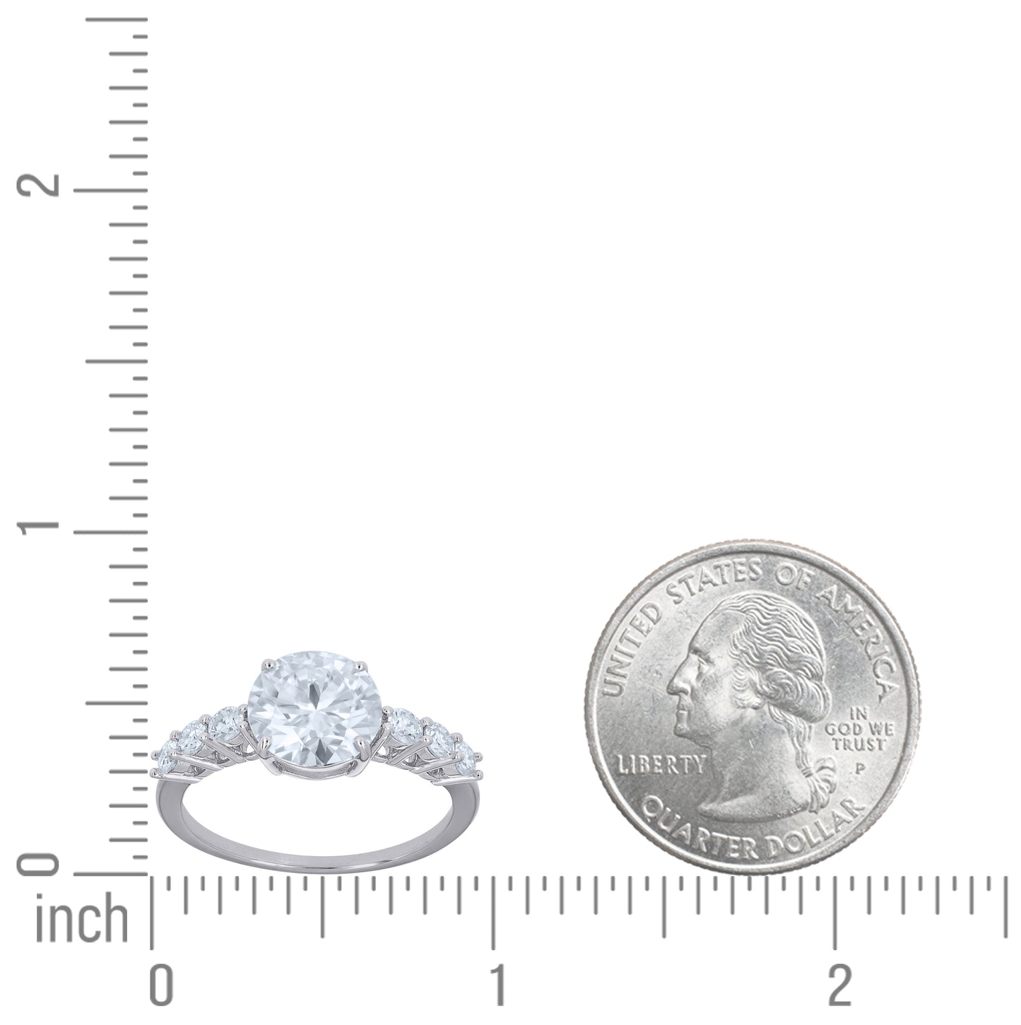 Sterling Silver Womens 4.1ct Moissanite Engagement Ring Size 10 – Elegant Jewelry Gift for Birthday, Anniversary, Engagement, Wedding