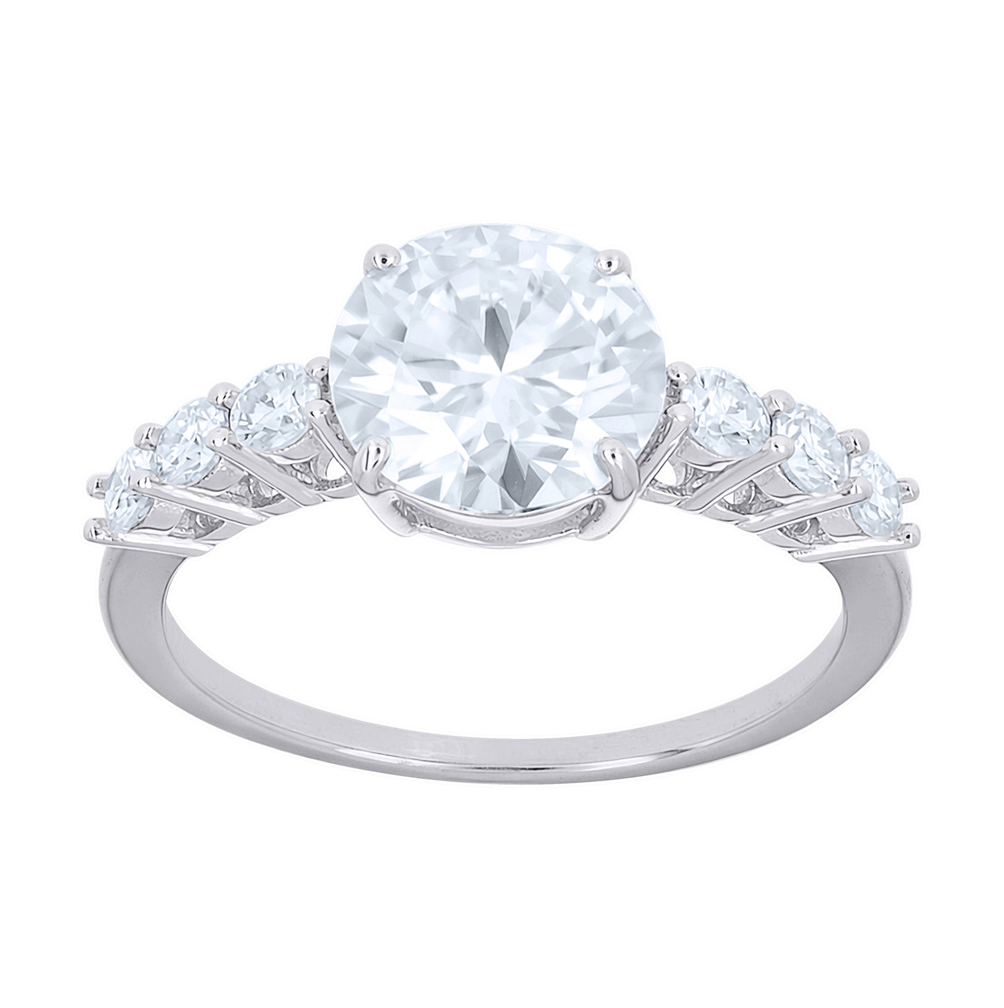 Sterling Silver Womens 4.1ct Moissanite Engagement Ring Size 10 – Elegant Jewelry Gift for Birthday, Anniversary, Engagement, Wedding