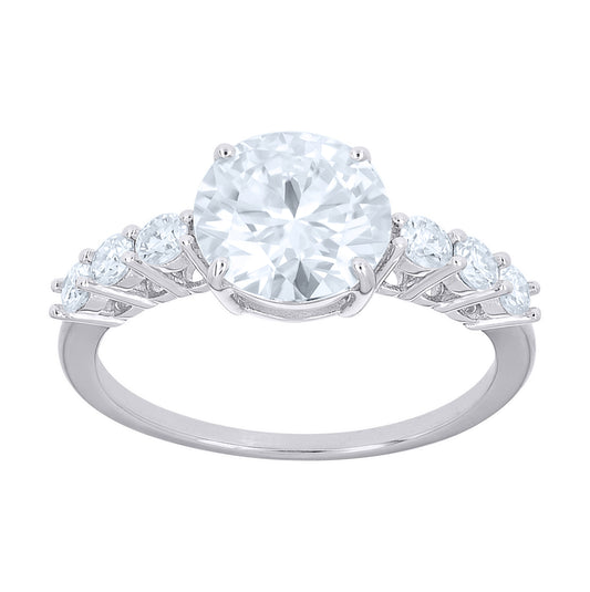 Sterling Silver Womens 4.1ct Moissanite Engagement Ring Size 10 – Elegant Jewelry Gift for Birthday, Anniversary, Engagement, Wedding