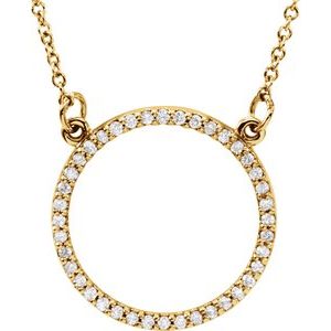 14K Yellow Gold Round 16.9 X 16.9 Mm 1Mm Gh Si1-Si2 1/5 Ctw Lab-Grown Diamond Circle, Length: 16 In