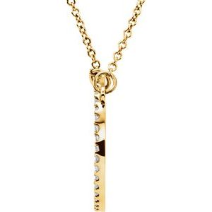 14K Yellow Gold Round 16.9 X 16.9 Mm 1Mm  1/6 Ctw Natural Diamond Circle, Length: 16 In