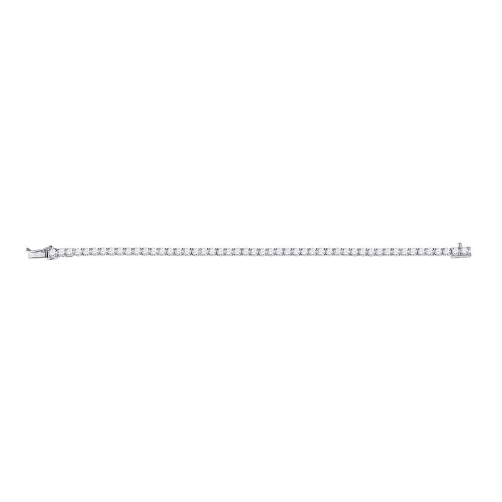 14K White Gold Womens Round Diamond Tennis Bracelet 6 Cttw