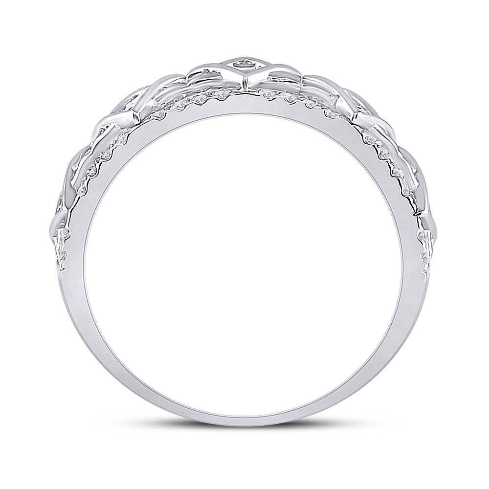 10K White Gold Womens Round Diamond Magen David Star Ring 1/5 Cttw, Womens Size: 5-10