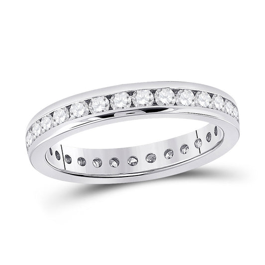 14K White Gold Womens Round Diamond Eternity Wedding Band 1 Cttw, Womens Size: 5-10