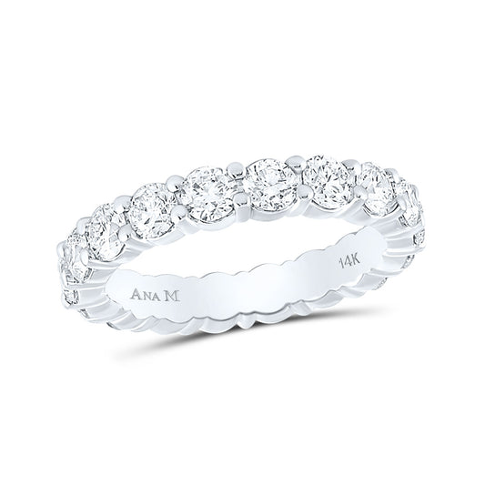 14K White Gold Womens Round Diamond Eternity Wedding Band 3 Cttw, Womens Size: 5-10