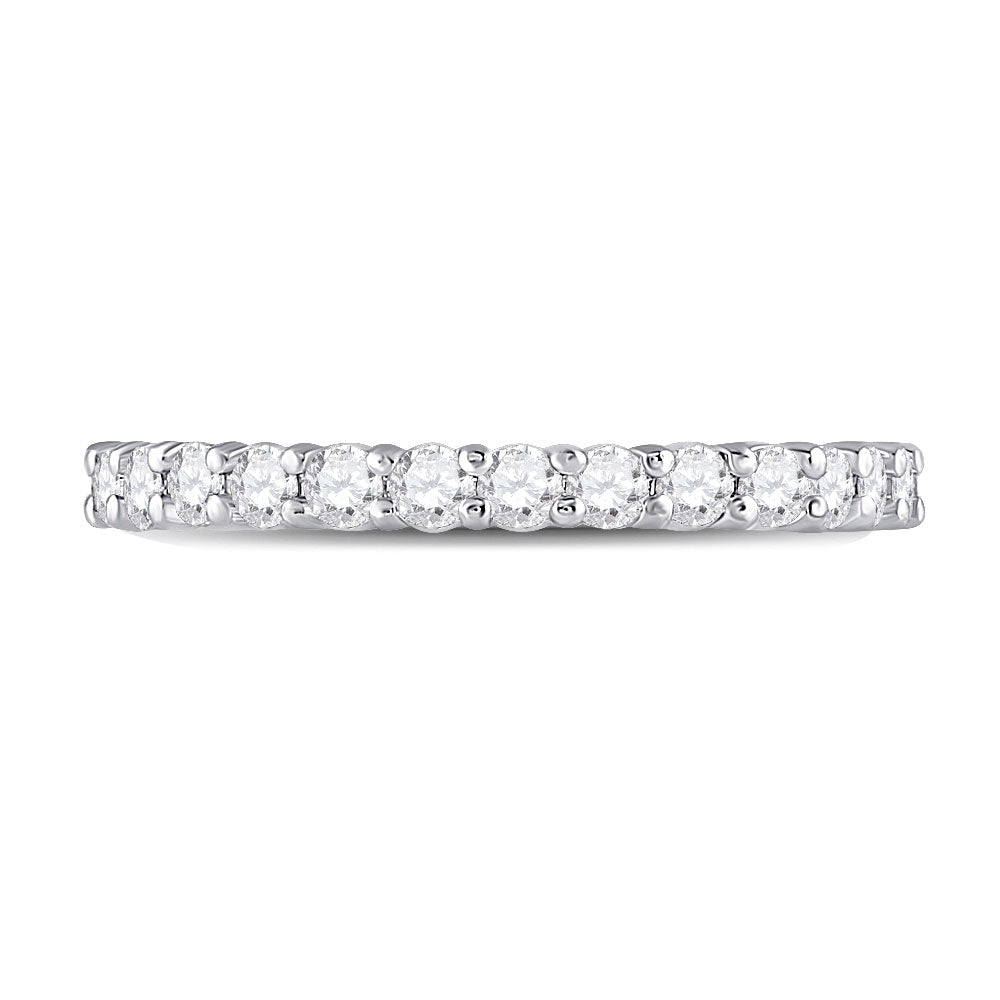 14K White Gold Womens Round Diamond Eternity Wedding Band 1 Cttw, Womens Size: 5-10